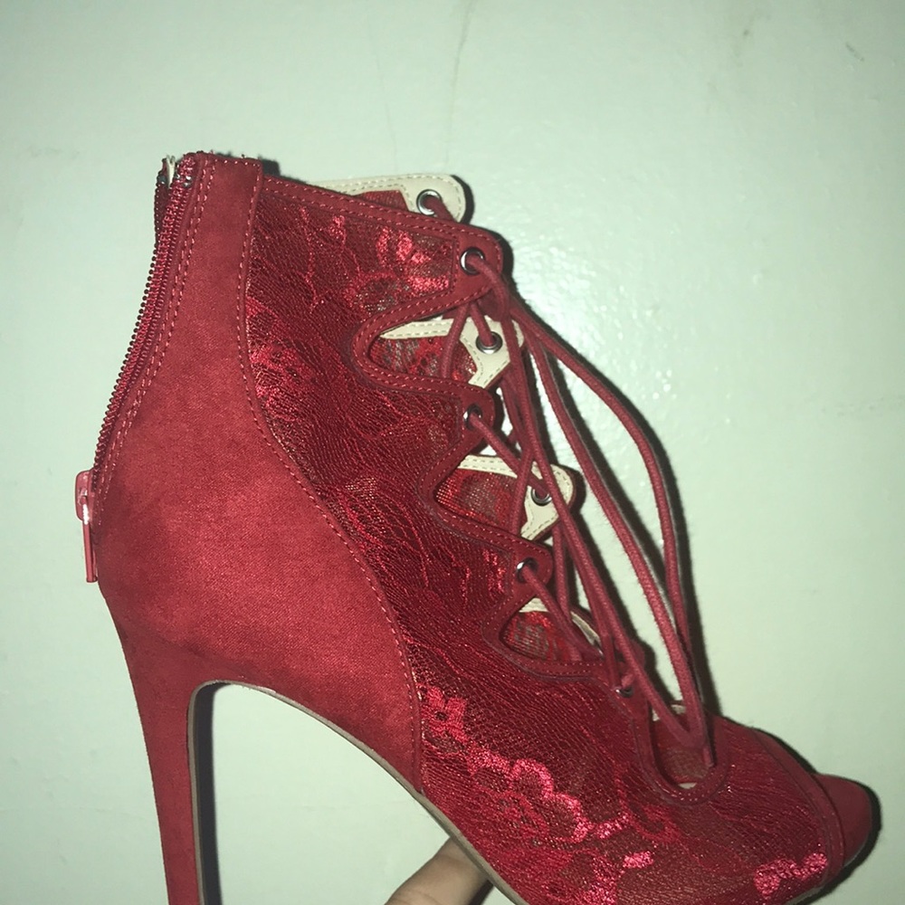 Red Lace Heels